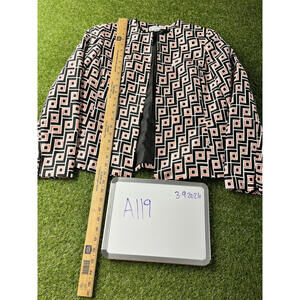 Kasper Separates Geometric Patterned Jacket Size 12 Career lined Blazer